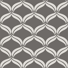 Petals Grey Ogee Wallpaper