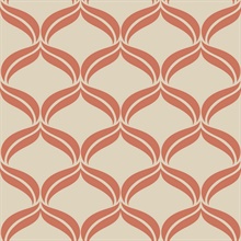 Petals Orange Ogee Wallpaper