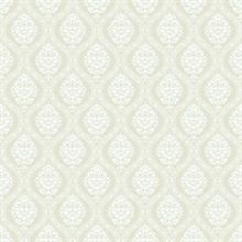 Petite Ogee Wallpaper Beige Damask Wallpaper