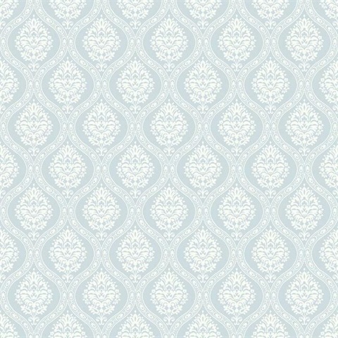 Petite Ogee Wallpaper Sky Damask Wallpaper