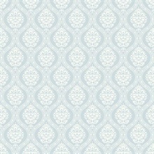 Petite Ogee Wallpaper Sky Damask Wallpaper