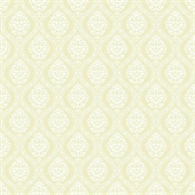 Petite Ogee Wallpaper Yellow Damask Wallpaper