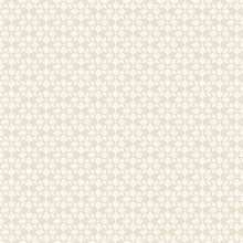 Phlox Khaki Floral Stamp Wallpaper