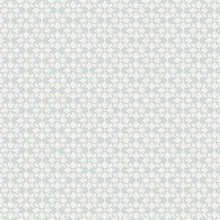 Phlox Light Blue Floral Stamp Wallpaper