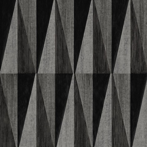 Pieced Diamonds Geometric Charcoal Peel and Stick Wallpaper