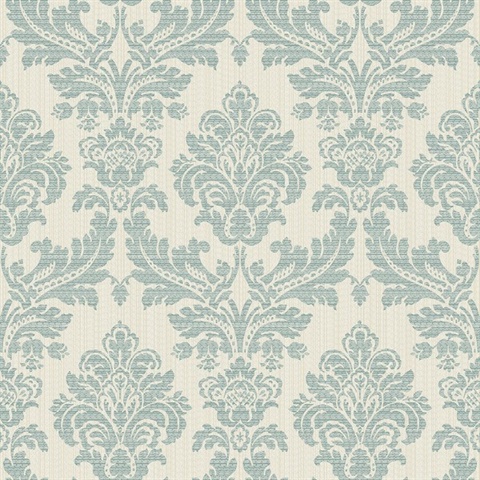 Piers Teal Texture Damask