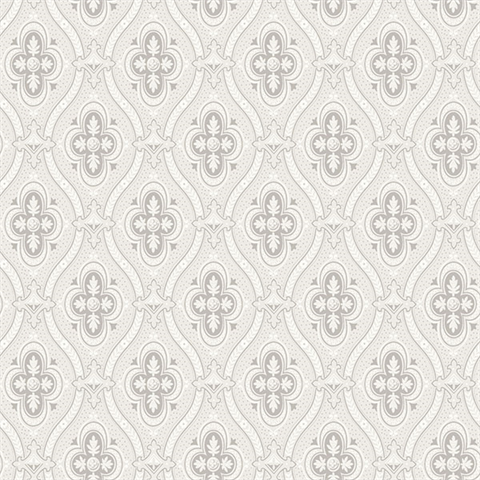 Pigkammaren Light Grey Ogee Wallpaper