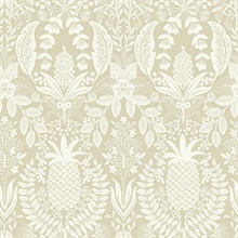 Pineapple Damask Light Taupe Wallpaper