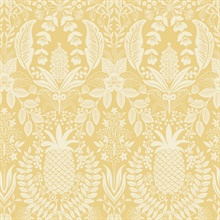Pineapple Damask Yellow Wallpaper