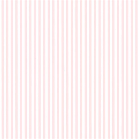 Pink and White Vertical 6mm Stripe Prepasted Wallpaper
