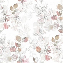 Pink Arbor Floral Vine Wallpaper