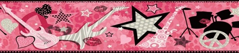 Pink Blondie Pink Rock Star Toss Border