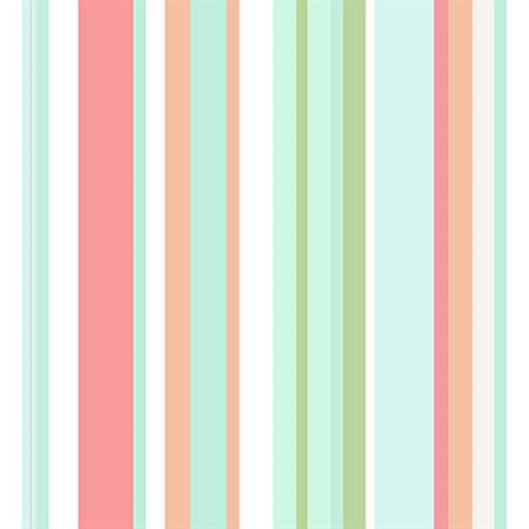 Pink, Blue & Green Walk the Line Wallpaper