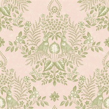 Pink & Chartreuse Cottontail Toile Peel & Stick Wallpaper