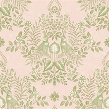 Pink &amp; Chartreuse Cottontail Toile Peel &amp; Stick Wallpaper