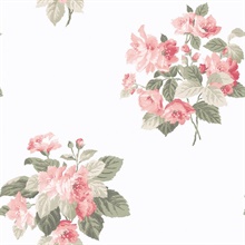 Pink Classic Large Floral Bouquet Wallpaper
