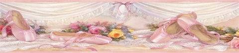 Pink Eloise Pink Ballet Slippers Portrait Border