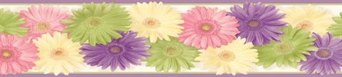 Pink Lakh Purple Daisy Chain Border