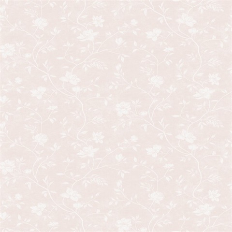 Pink Magnolia Floral Vine Wallpaper