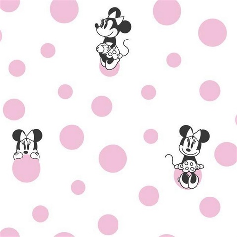 Pink Minnie Dots Wallpaper