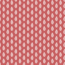 Pink Modern Leaf Stripe On Linen Wallpaper