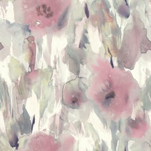 Pink & Purple Commercial Watercolor Floral Wallpaper