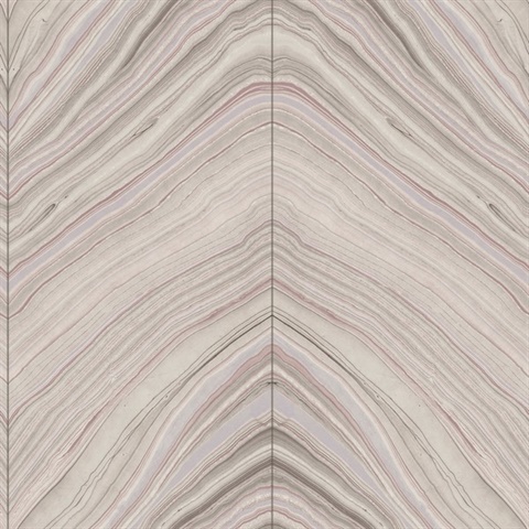 Pink & Purple Onyx Strata Marble Stone Stripe Wallpaper