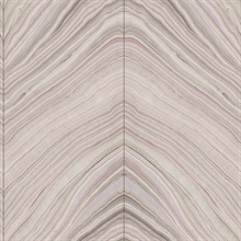 Pink &amp; Purple Onyx Strata Marble Stone Stripe Wallpaper