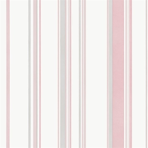 Pink Smart 3 Stripes Casual Stripe Wallpaper