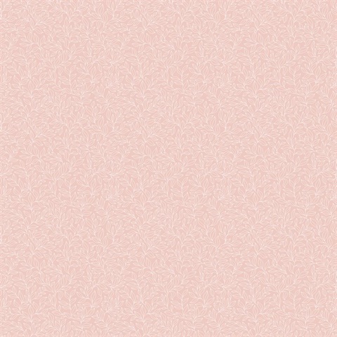Pink Stencil Leaf Outline Wallpaper