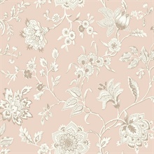 Pink Sutton Floral Branch Wallpaper