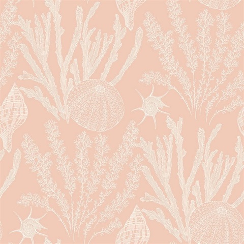 Pink & White Commercial Coral Wallpaper