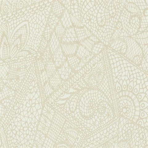 Pinnacle Lace Pin & Parchment Commercial Wallpaper