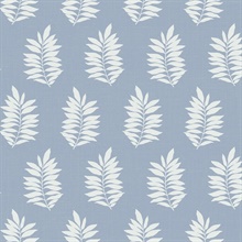 Pinnate Leaf Silhouette Botanical Blue Mist Peel and Stick Wallpaper