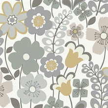 Piper Lavender Retro Boho Floral Wallpaper