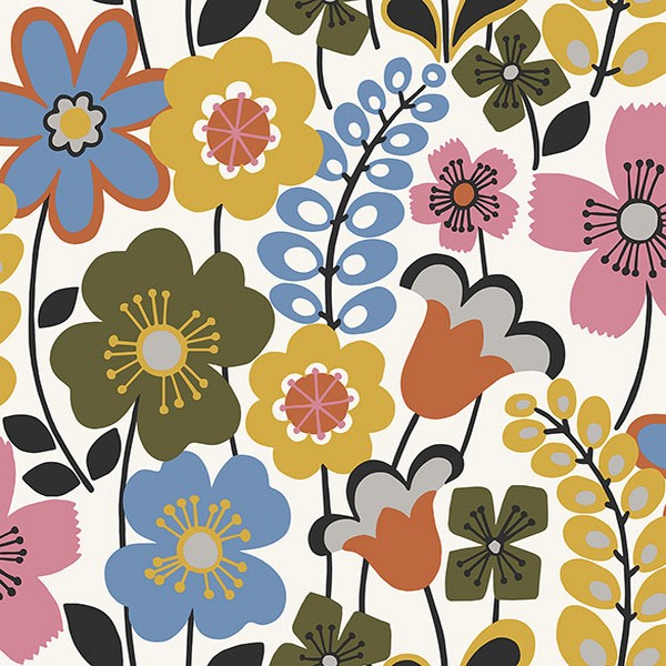2903-25825 Wallpaper  Piper Multicolor Retro Boho Floral Wallpaper