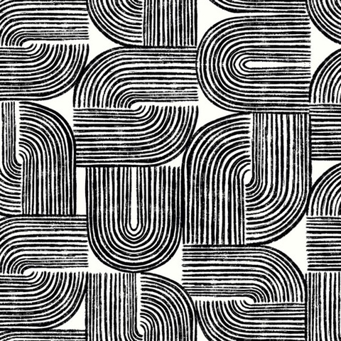 Piper Silhouette Modern Art Deco Geometric  Wallpaper