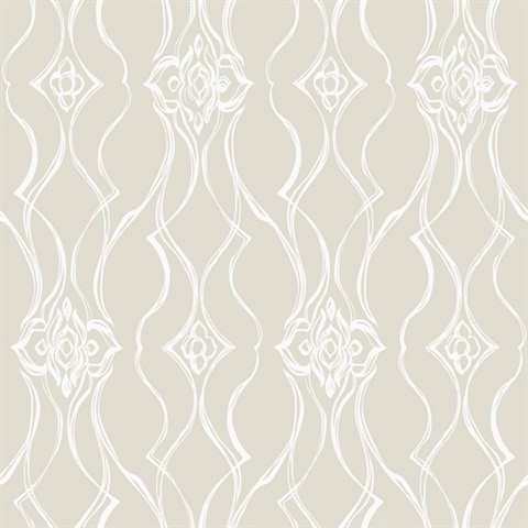 Pirouette Beige Textured stripe Wallpaper