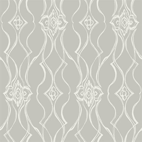 Pirouette Grey Textured stripe Wallpaper