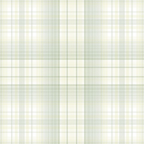 Plaid Green & White Wallpaper