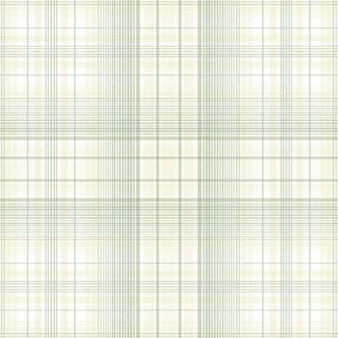 Plaid Green & White Wallpaper