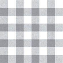 Plaid Picnic Plaid Grey & White Peel and Stick Wallpaper
