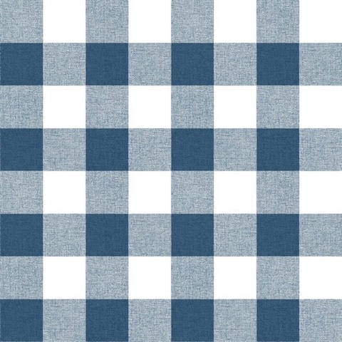 Plaid Picnic Plaid Navy & White Peel and Stick Wallpaper