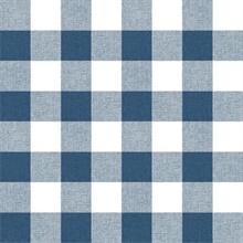 Plaid Picnic Plaid Navy & White Peel and Stick Wallpaper