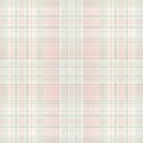 Plaid Pink & Turquoise Wallpaper