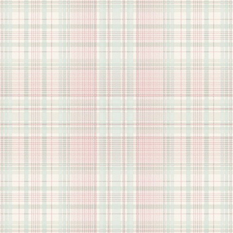 Plaid Pink & Turquoise Wallpaper