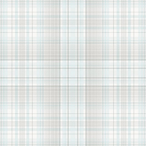 Plaid Turquoise & Grey Wallpaper