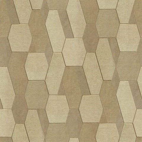 Plaza Light Brown Geometric Wallpaper