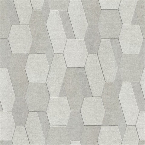 Plaza Pewter Geometric Wallpaper