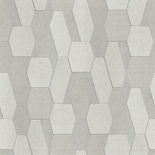 Plaza Pewter Geometric Wallpaper